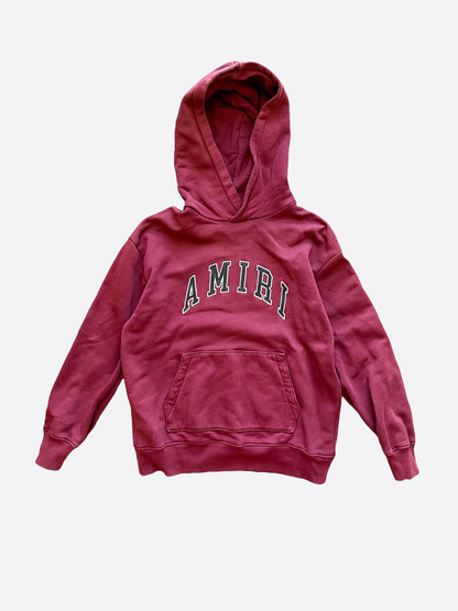 Amiri Burgundy College Logo Hoodie