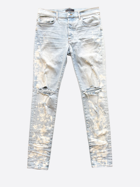 Amiri Distressed Bleach Splatter Denim