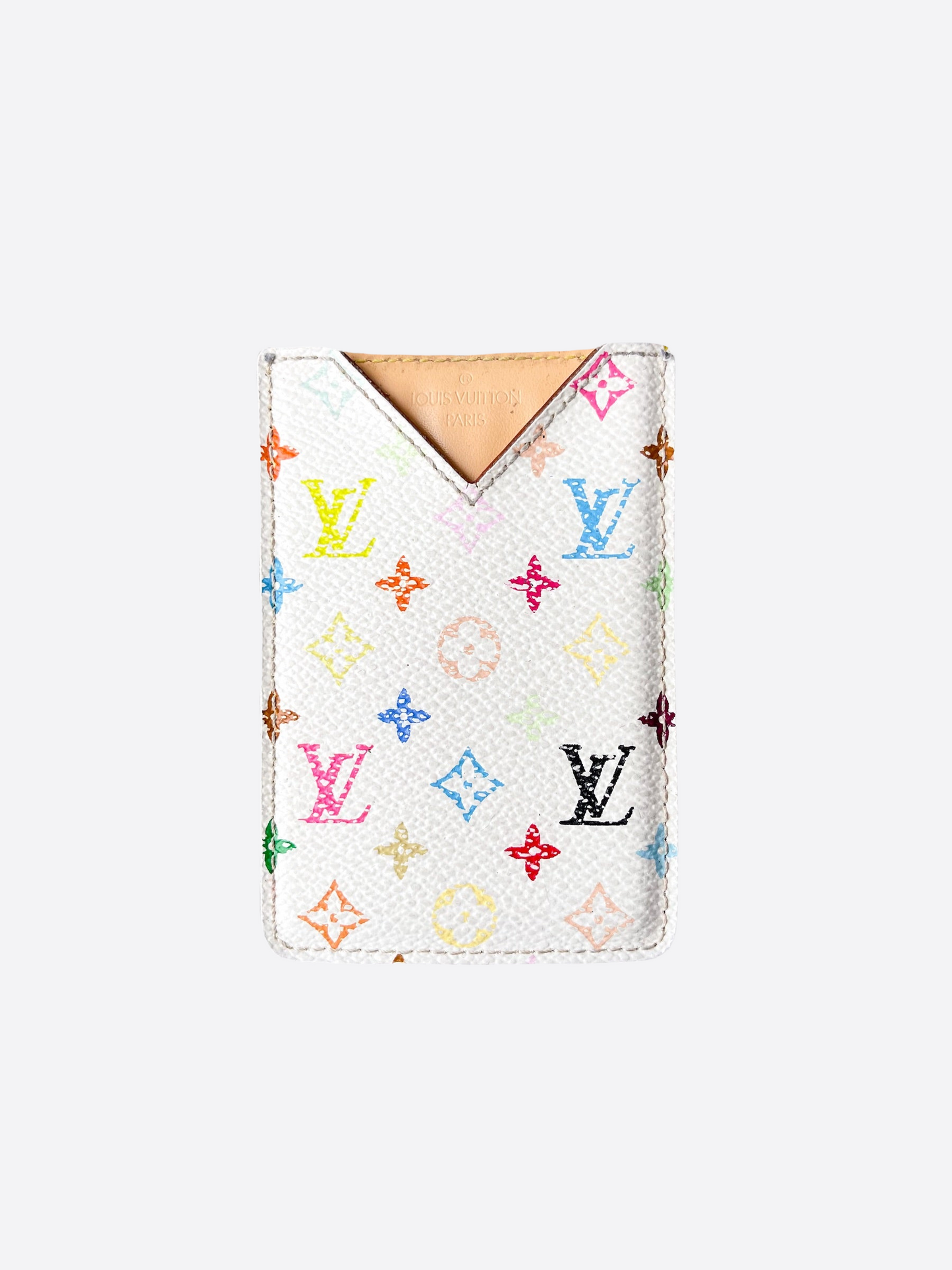 Louis Vuitton x Takashi Murakami White Monogram Multicolore Card Holder, myGemma