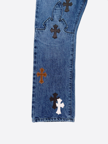 Chrome Hearts Blue Cross Patch Jeans