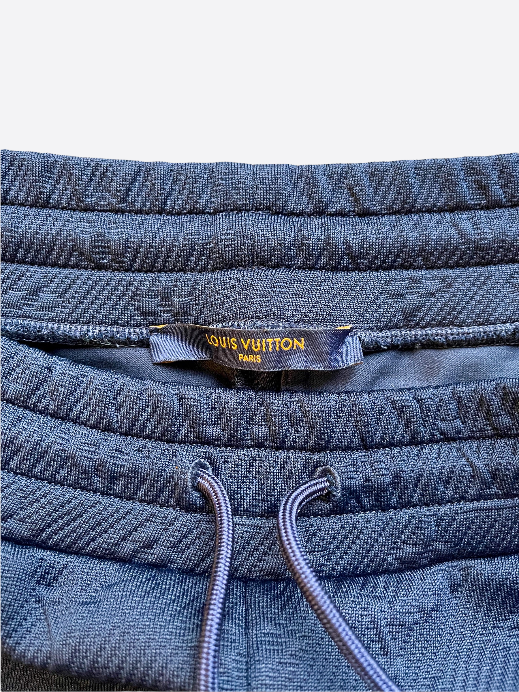 LV Louis Vuitton Staples Edition Monogram Track Pant, Navy, 3L