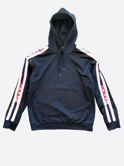 Gucci Striped Technical Convertible Hoodie