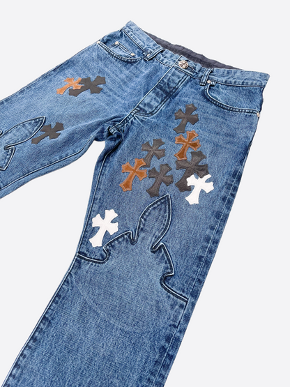 Chrome Hearts Blue Cross Patch Jeans