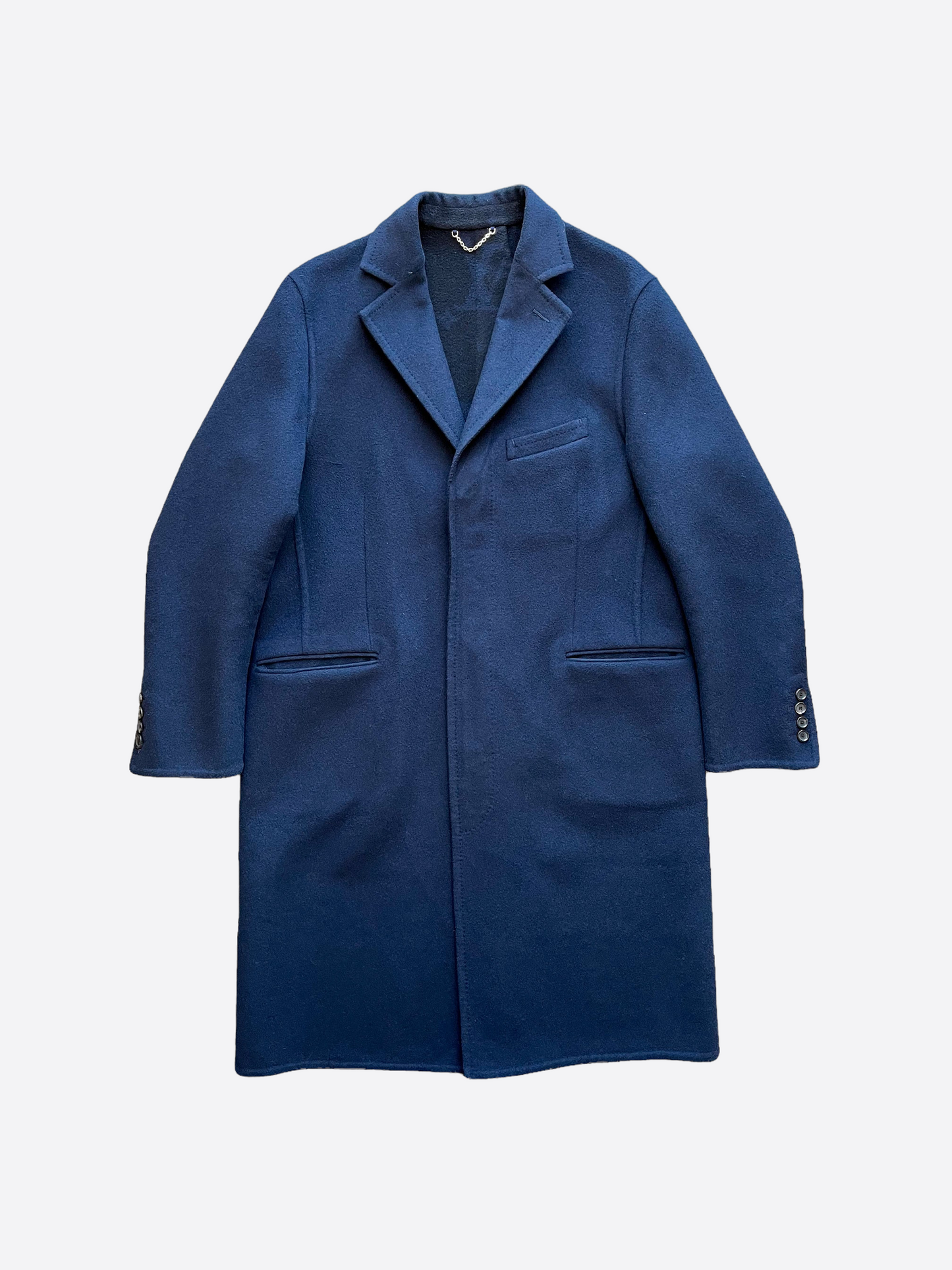 Louis Vuitton Cashmere Navy Monogram Peacoat