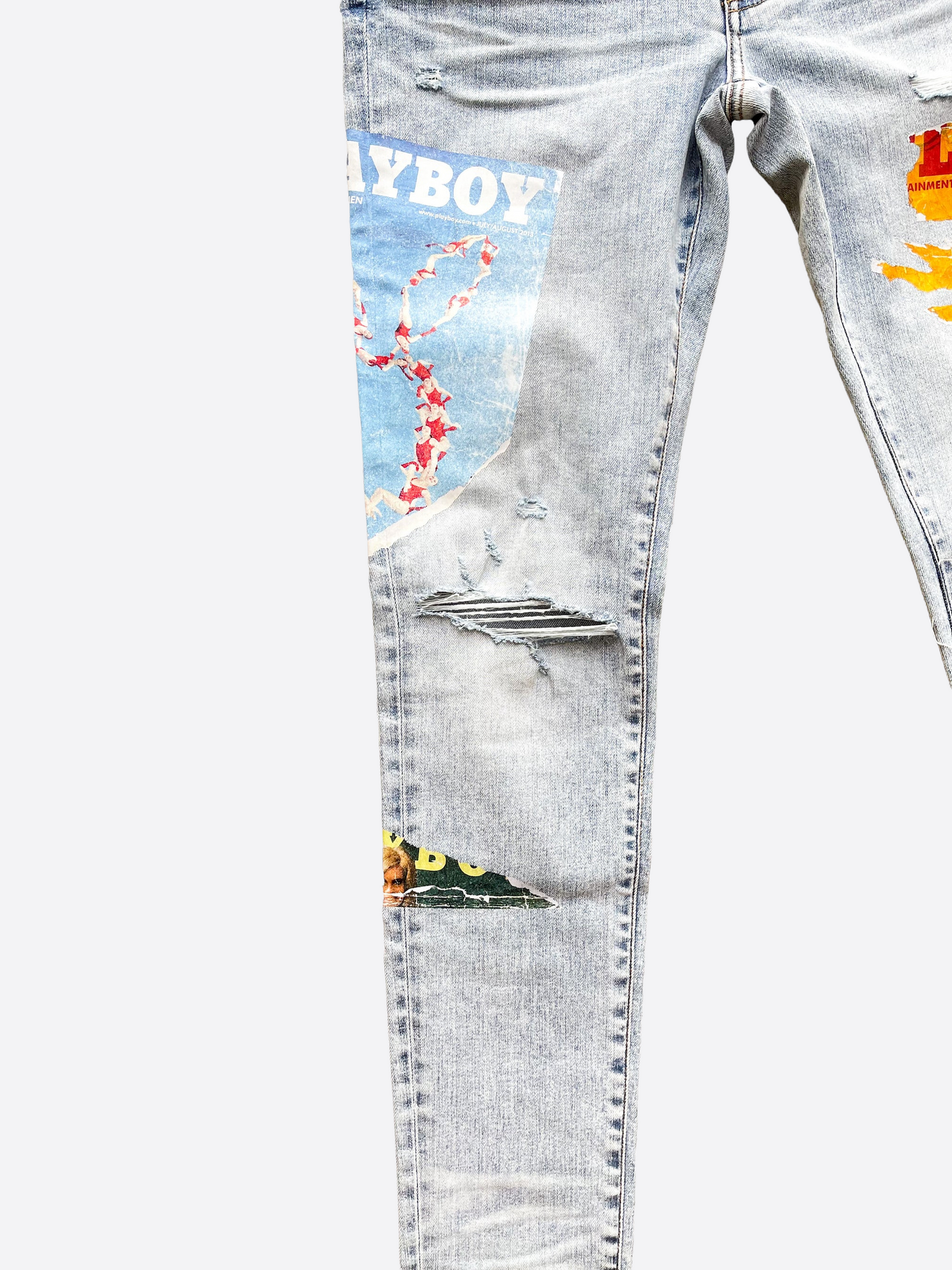 Amiri Playboy Blue Distressed Jeans