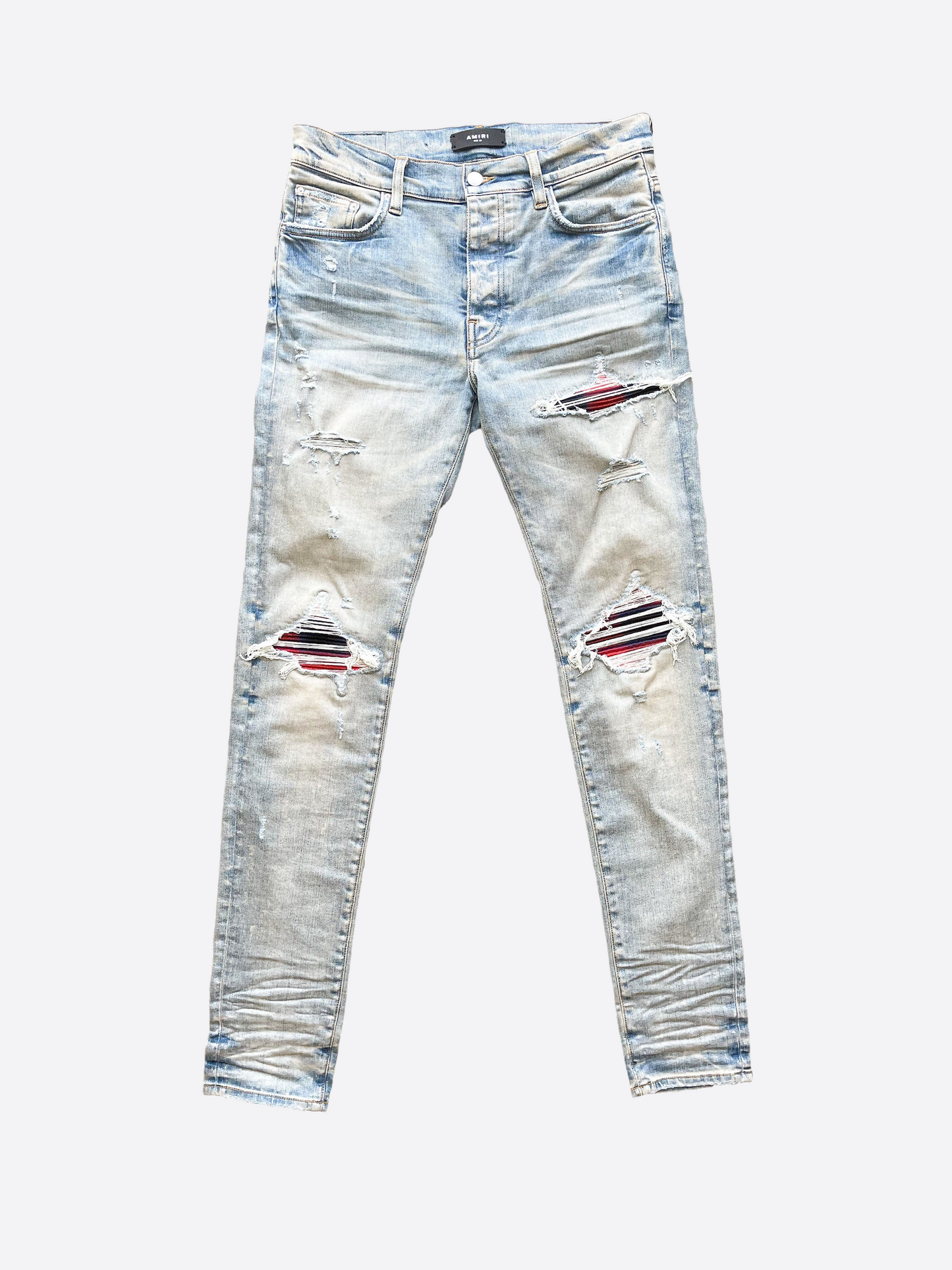 Amiri Plaid MX1 Distressed Jeans