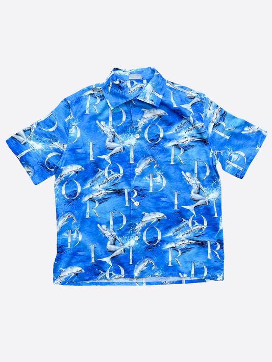 Dior Sorayama Blue Hawaiian Shirt