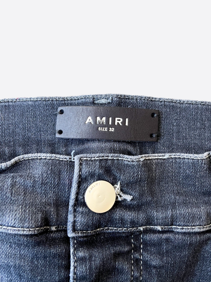 Amiri Grey Distressed Thrasher Denim