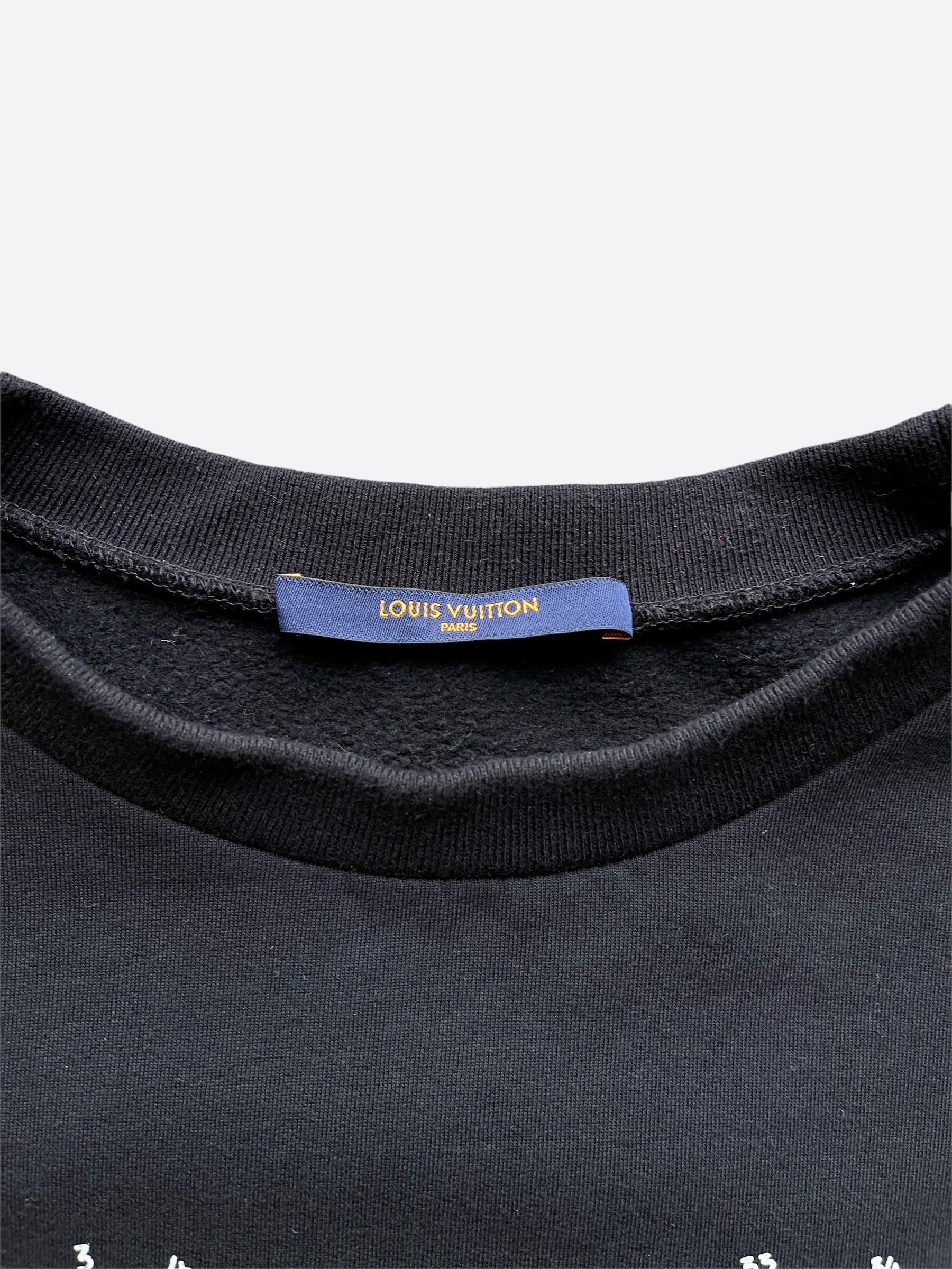Louis Vuitton Damier Stitch Crewneck BLACK. Size Xs