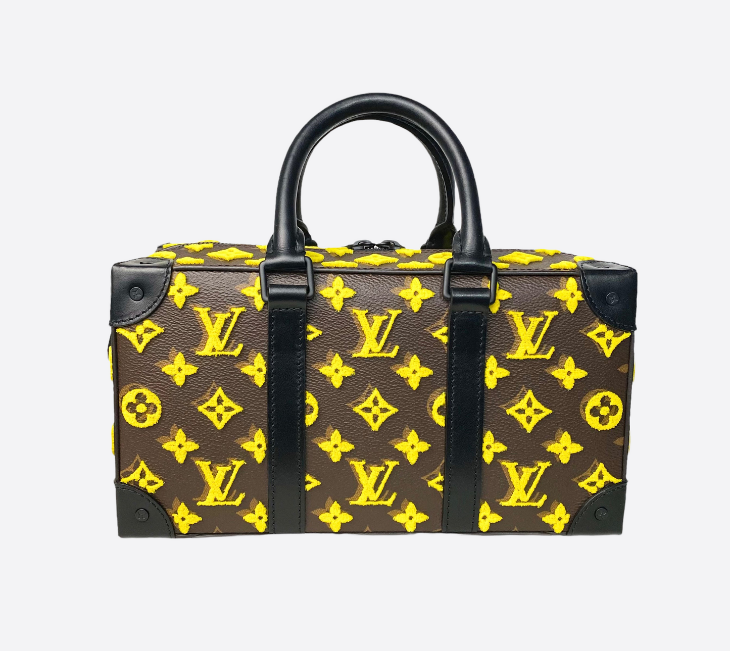 Louis Vuitton Trunk Speedy Monogram Tuffetage Yellow in Coated Canvas with  Matte Black - US