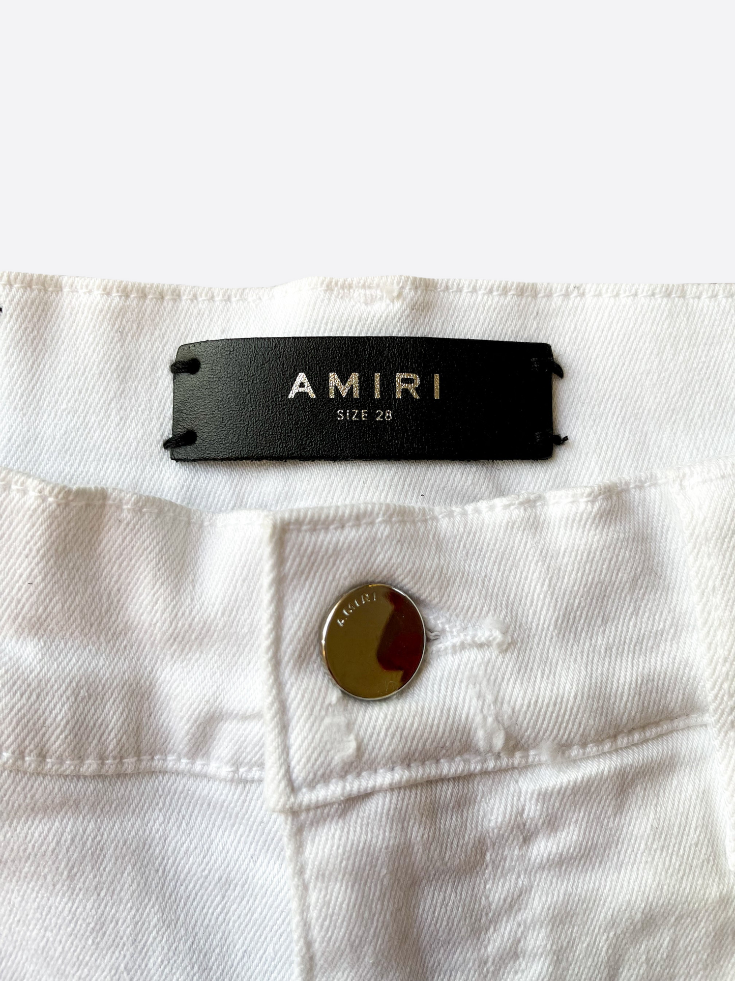 Amiri White Track Denim