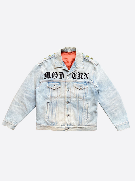 Gucci Modern Logo Embroidered Denim Jacket