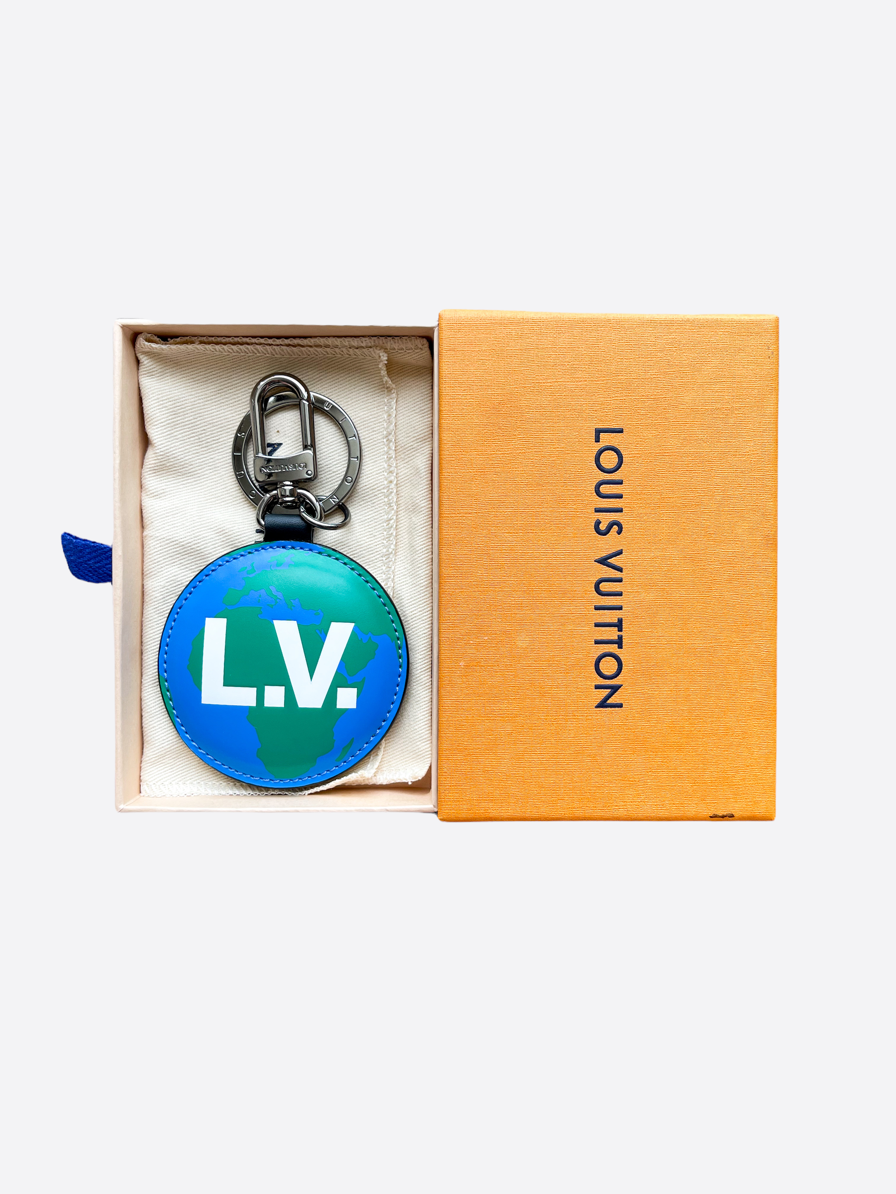 Louis Vuitton Monogram Denim Circle Bag Charm & Key Holder - Blue